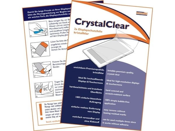 mumbi CrystalClear, Blank skjermbeskytter, 25,6 cm (10.1"), 2 stykker