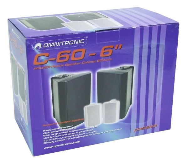 Omnitronic 11036718, 2-veis, Koblet med ledninger (ikke trådløs), 50 W, 50 - 20000 Hz, 8 O, Svart