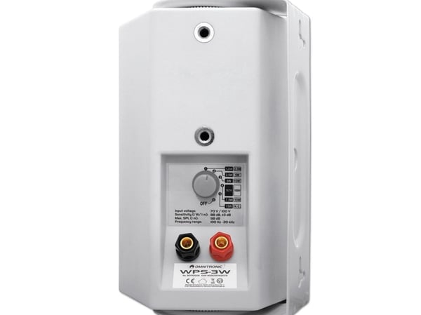 Omnitronic 80710509, 2-veis, Koblet med ledninger (ikke trådløs), 15 W, 100 - 20000 Hz, Hvit