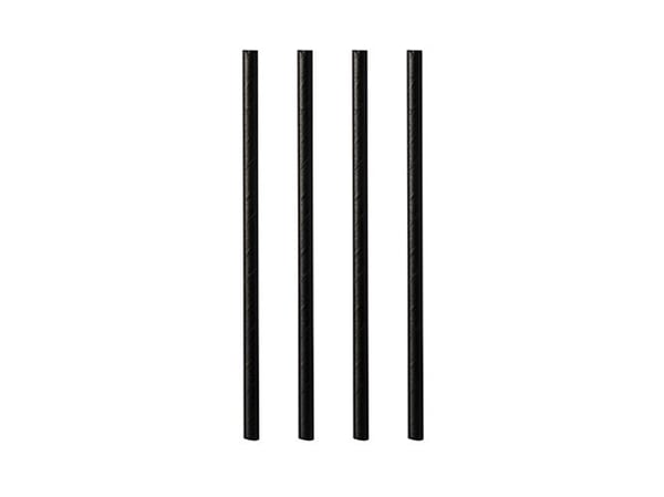 PAPSTAR pure - Sugerør - 0,8 diameter x 21 cm - avhendbar - svart (en pakke 100)