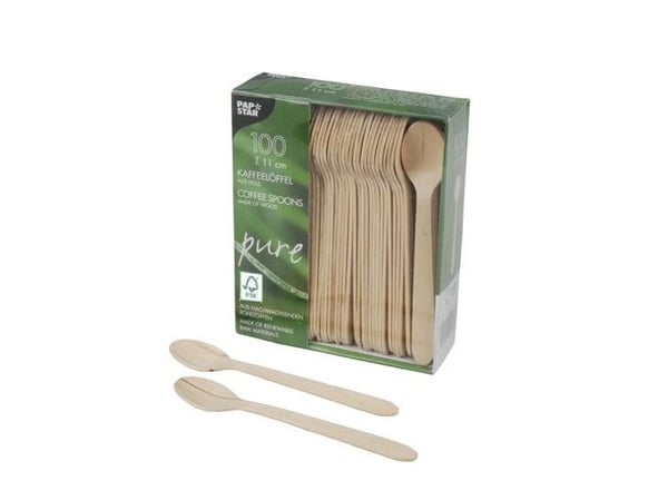 Papstar 84841, Engångskaffesked, Trä, Trä, FSC, 110 mm, 1,1 g