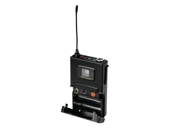 Omnitronic 13053523, Kroppspakkesender, 823 - 832 MHz, 1%, 90 dB, 50 m, AA
