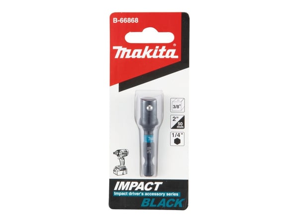 Makita Impact Black - Sokkeladapter - 3/8" - square - sekspunkters - 1/4" - heksagonal - lengde: 50 mm
