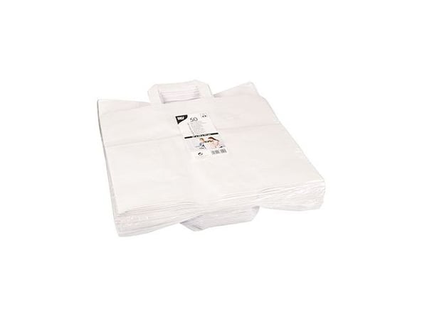 PAPSTAR pappersbärkasse, 320 x 170 x 270 mm, vit tillverkad av kraftpapper, 70 gsm, lastkapacitet: 5 kg, med handtag - 1 st (86450)