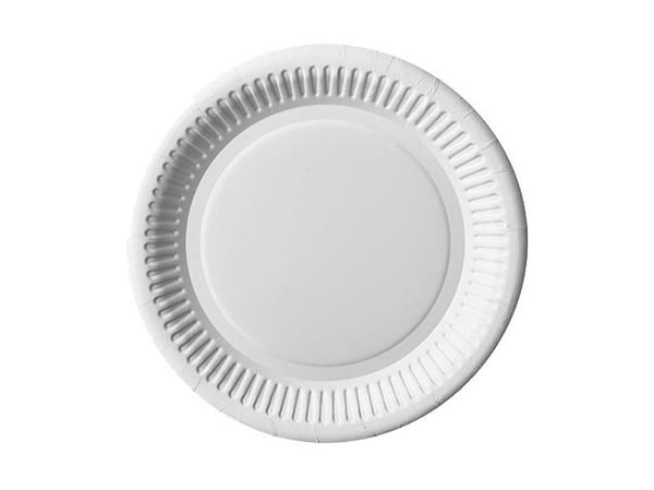 Papstar 11175, Plate, Rund, Fotoark kartong, Hvit, Monokromatisk, 100 stykker