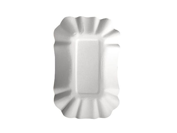 Papstar 11303, Plate, Rektangulær, Fotoark kartong, Hvit, Monokromatisk, 250 stykker