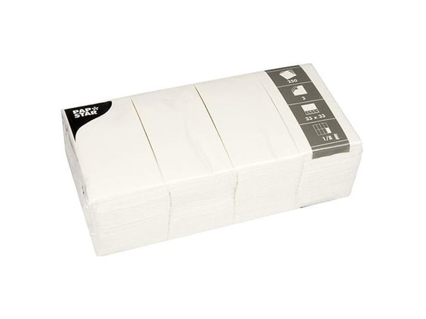 Papstar 82552, Hvit, Tørkepapir, Monokromatisk, 34 g/m², 330 mm, 330 mm