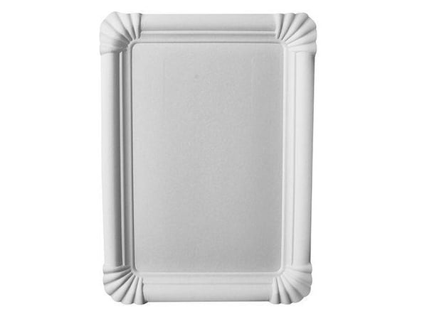 Papstar 11074, Plate, Rektangulær, Fotoark kartong, Hvit, Monokromatisk, 250 stykker