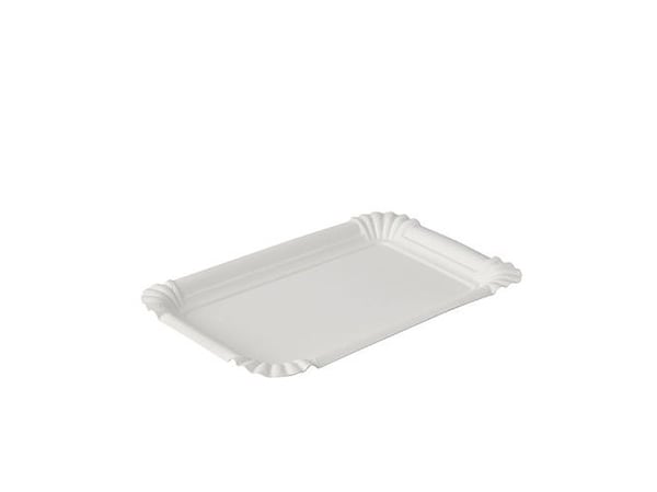 Papstar 11050, Plate, Rektangulær, Fotoark kartong, Hvit, Monokromatisk, 250 stykker