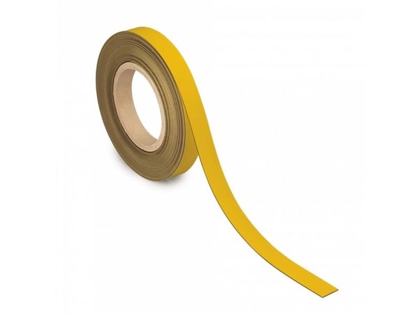 MAUL magneettiteippi, 20 mm x 10 m, paksuus: 1 mm, keltainen kirjoitettava tunnistusteippi, ei-pysyvä merkintä - 1 kpl (6524315)