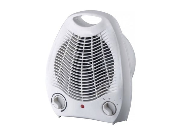 Gripo bordsfläkt 2000W - Vit, med 2 hastigheter (1000W &amp; 2000W), tippskydd