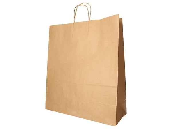 PAPSTAR pappersbärkasse, 410 x 350 x 140 mm, brun tillverkad av kraftpapper, 80 gsm, lastkapacitet: 8,5 kg, med bärsnöre - 1 st (88416)