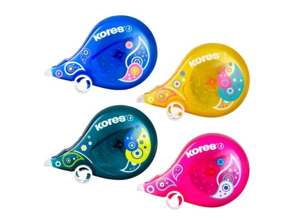 Kores kertakäyttöinen korjausrulla "Scooter Paisley", lajiteltu 4,2 mm x 8 m, pyörät ohjatut tarkkoihin korjauksiin, - 10 kpl (KR84931)