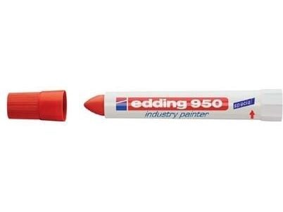 edding 950 industry - Markørstift - permanent - for metall, papir med ru overflate - rød - 10 mm