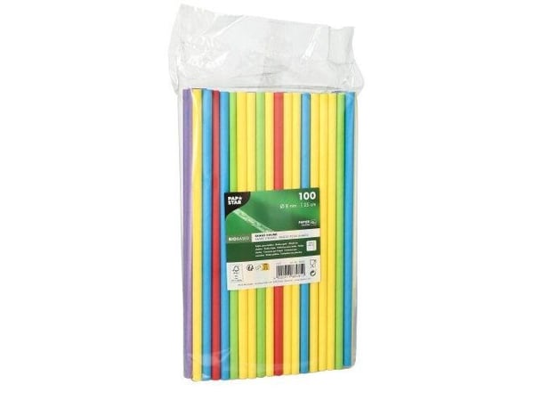 Papstar 88481, Assorterte farger, Papir, 250 mm, 8 mm, 100 stykker
