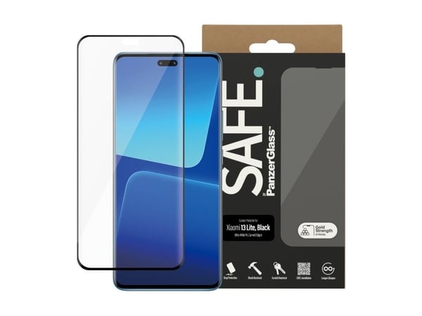 SAFE. by PanzerGlass - Skjermbeskyttelse for mobiltelefon - ultrabred passform - glass - rammefarge svart - for Xiaomi 13 Lite