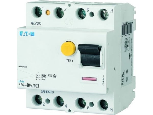 Eaton jordfelsbrytare 4P 25A 0,1A typ AC PF6-25/4/01 286505