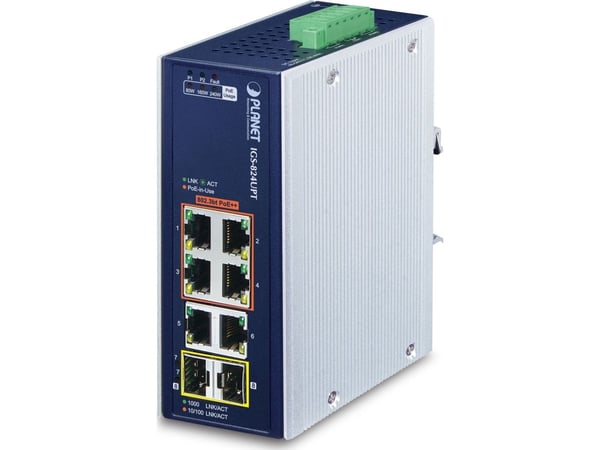 PLANET IGS-824UPT - Switch - DIN-skenmonterbar