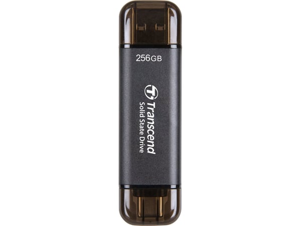Transcend ESD310C - SSD - 256 GB - ekstern (bærbar) - USB 3.2 Gen 2x1 (USB-C kontakt) - svart