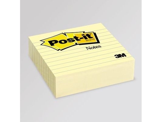 Post-it block 675-YL 100x100 mm med linjer, gul (3M0257)
