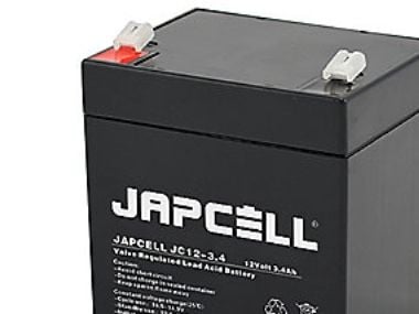 Japcell AGM batteri 12V - JC12-3.4, 3.4Ah 4.8mm poler blybatteri