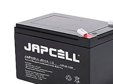Japcell AGM batteri 12V - JC12-12, 12,0Ah 4,8mm poler blybatteri