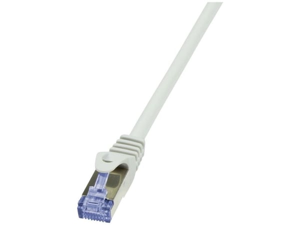 LogiLink PrimeLine - Koblingskabel - RJ-45 (hann) til RJ-45 (hann) - SFTP, PiMF - CAT 6a - halogenfri, formstøpt, uten hindringer - grå