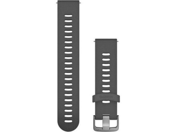 Pikavapautettava 20 silikonirannehihna (harmaa/terähopea) (010-11251-1N)