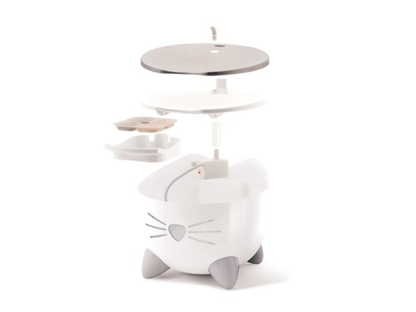 Pixi Smart Fountain, Cat Fountain, Rustfri stålskål, 2L, 21x21x19 cm