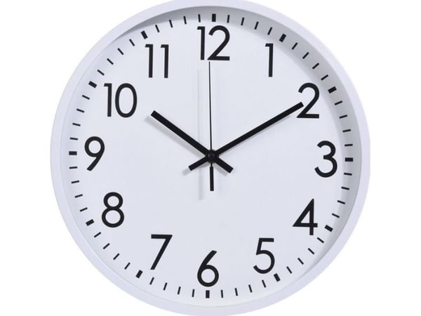 KMTP seinäkello moderni pyöreä 30 cm Valkoinen