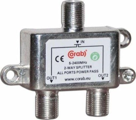 CORAB Signal splitter splitter 5-2400Mhz 2 utganger effektpass CORAB