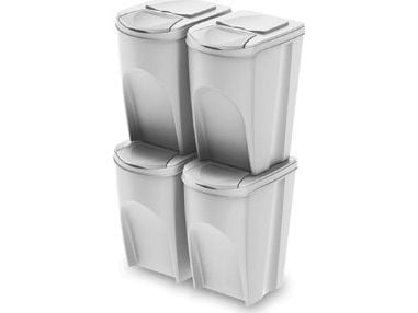 Prosperplast avfallsbeholder for sortering av 4 x 35L lys grå (IKWB35S4-427C)