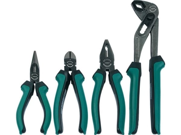 BRÜDER MANNESMANN proff tangsett, 4 deler: kombinasjonstang 180 mm, proff telefon­tang 160 mm, proff - (10997) - 1 stk