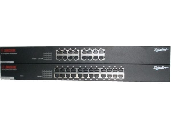 Longshine LCS-GS9116-A - Switch - ohanterad - 16 x 10/100/1000 - skrivbordsmodell, rackmonterbar