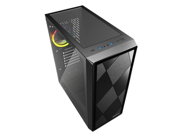 Sharkoon VS8 RGB - ATX-boks - sidepanel med vindu (herdet glass) - ingen strømforsyning - svart - USB/lyd