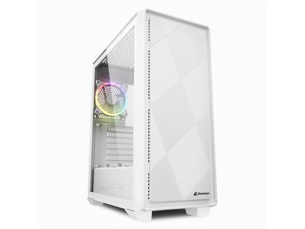Sharkoon VS8 RGB - ATX-boks - sidepanel med vindu (herdet glass) - ingen strømforsyning - hvit - USB/lyd