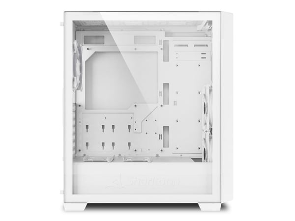 Sharkoon VS8 RGB - ATX-boks - sidepanel med vindu (herdet glass) - ingen strømforsyning - hvit - USB/lyd