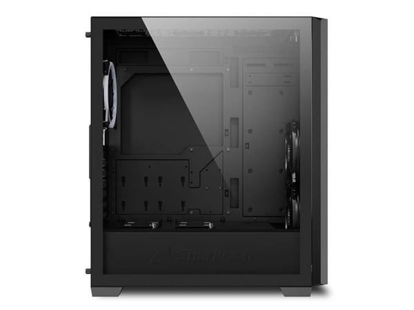Sharkoon VS9 - ATX-boks - sidepanel med vindu (herdet glass) - ingen strømforsyning - svart - USB/lyd