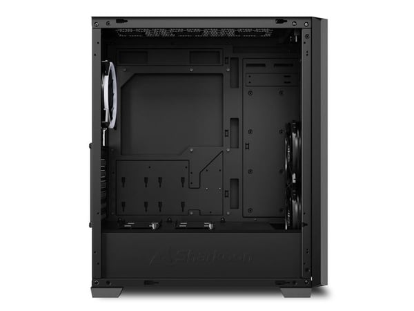 Sharkoon VS9 - ATX-boks - sidepanel med vindu (herdet glass) - ingen strømforsyning - svart - USB/lyd