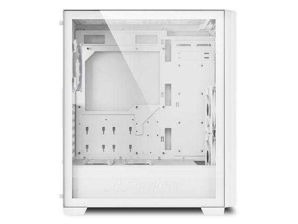 Sharkoon VS9 - ATX-boks - sidepanel med vindu (herdet glass) - ingen strømforsyning - hvit - USB/lyd