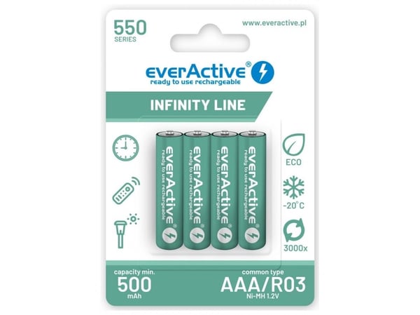 EverActive AAA/R03 550mAh batterier 4 stk