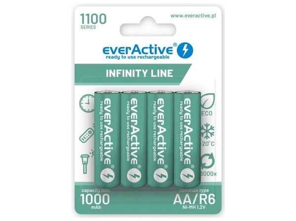 Oppladbare batterier everActive Ni-MH R6 AA 1100 mAh Infinity Line - 4 stk (EVHRL6-1100)
