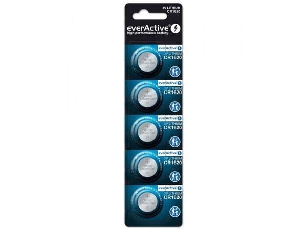 Everactive CR16205BL, Engångsbatteri, CR1620, Litium, 3 V, 5 styck, 10 År