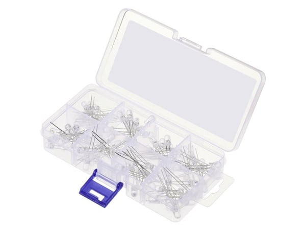 TRU COMPONENTS LED med kablar 5 mm, hög ljusstyrka, 15°, 30 mA, 1,8 V/3,4 V, röd, gul, orange, blå, grön, rosa, varmvit, kallvit
