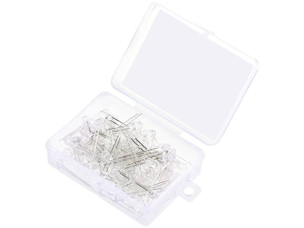 TRU COMPONENTS LED med ledningar klarvit rund 5 mm 19000 mcd 30° 20 mA 2,7 V / 3,4 V