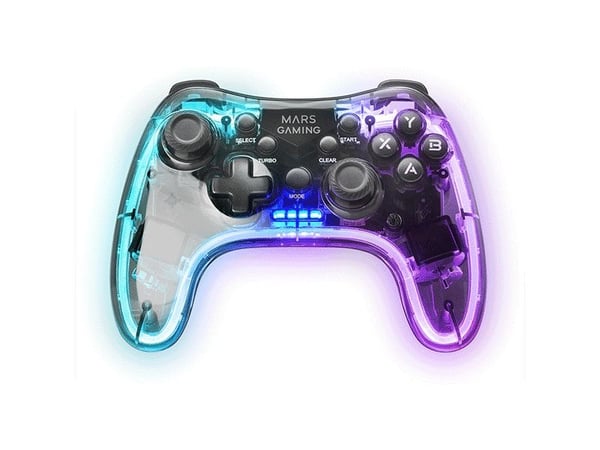 Mars Gaming MGP-24, Gamepad, Android, MAC, PC, PlayStation 4, Playstation 3, Xbox 360, D-pute, Turboknapp, Rød/grønn/blå, Trådløs, RF