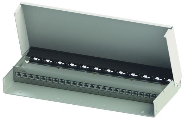 Telegärtner MPD24 - Patch-box - väggmontering - CAT 6a - RJ-45 X 24 - kritvit, RAL 9010
