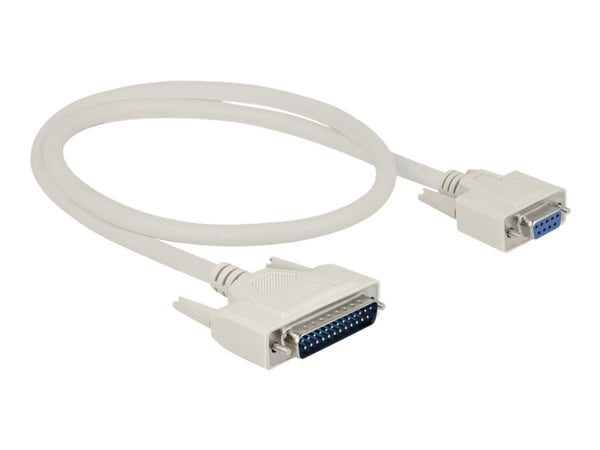 Delock - Seriell kabel - DB-25 (hann) til DB-9 (hunn) - 50 cm - tommelskruer - beige