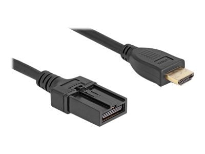 Delock - High Speed - HDMI-kabel - HDMI hann til HDMI Type E (Automotive) hann låsing - 3 m - dobbeltisolert - svart - støtte for 4K 60 Hz (3840 x ... Delock - High Speed - HDMI-kabel - HDMI hann til HDMI Type E (Automotive) hann låsing - 3 m - dobbeltisolert - svart - støtte for 4K 60 Hz (3840 x ...