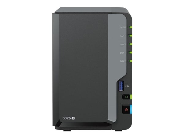Synology Disk Station DS224+ - NAS-server - RAID 0, 1, JBOD - RAM 2 GB - Gigabit Ethernet - iSCSI støtte